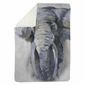 Begin Home Decor 60 x 80 in. Pastel Blue Elephant-Sherpa Fleece Blanket 5545-6080-AN141-1